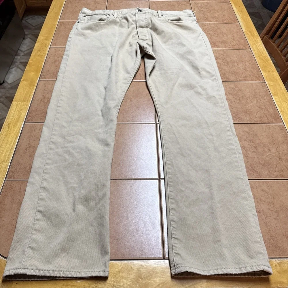 Polo Ralph Lauren Corduroy Pants Men Sz 40 x 33 Beige Button Fly Vintage Cords